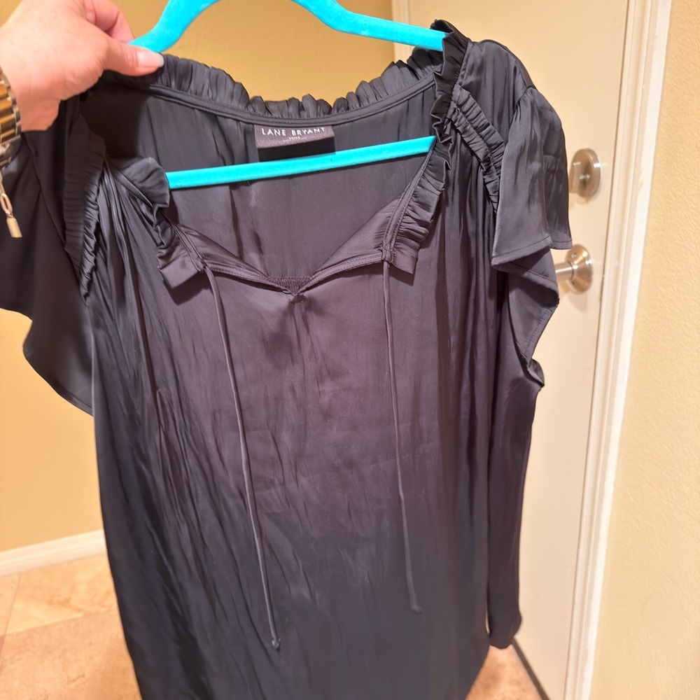 Lane Bryant Charcoal Gray Blouse